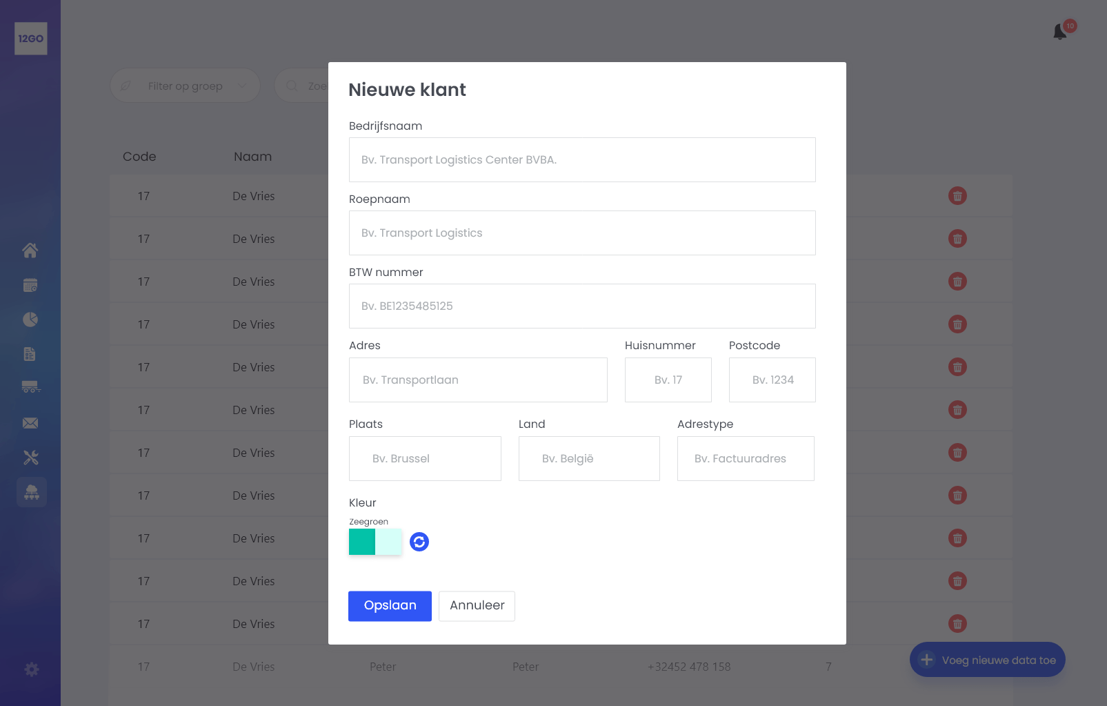 Masterdata Nieuwe Klant – Kleur Gekozen - kopie