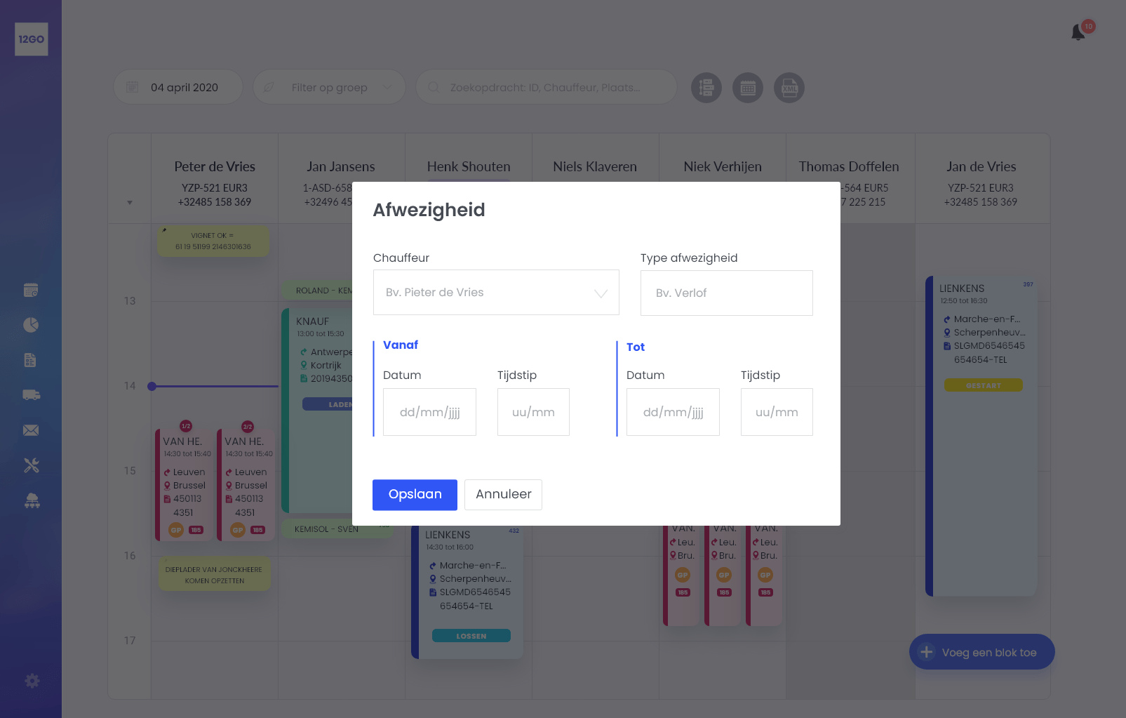 Planning Afwezigheid